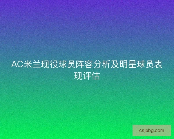 AC米兰现役球员阵容分析及明星球员表现评估